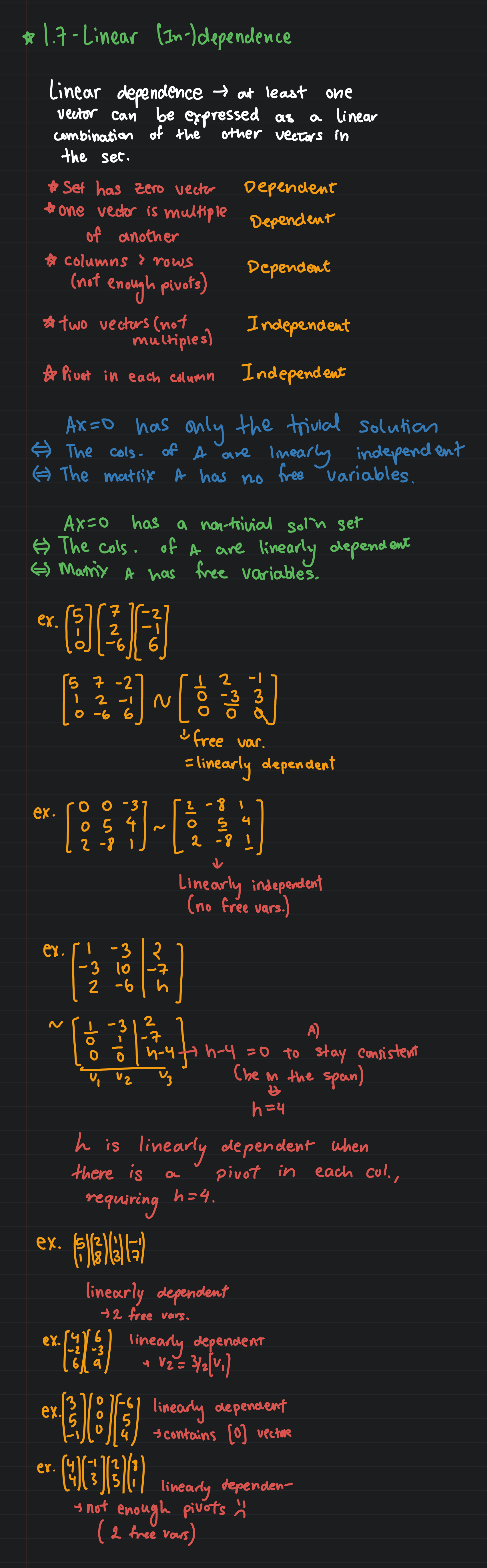 1.7 — Linear Independence