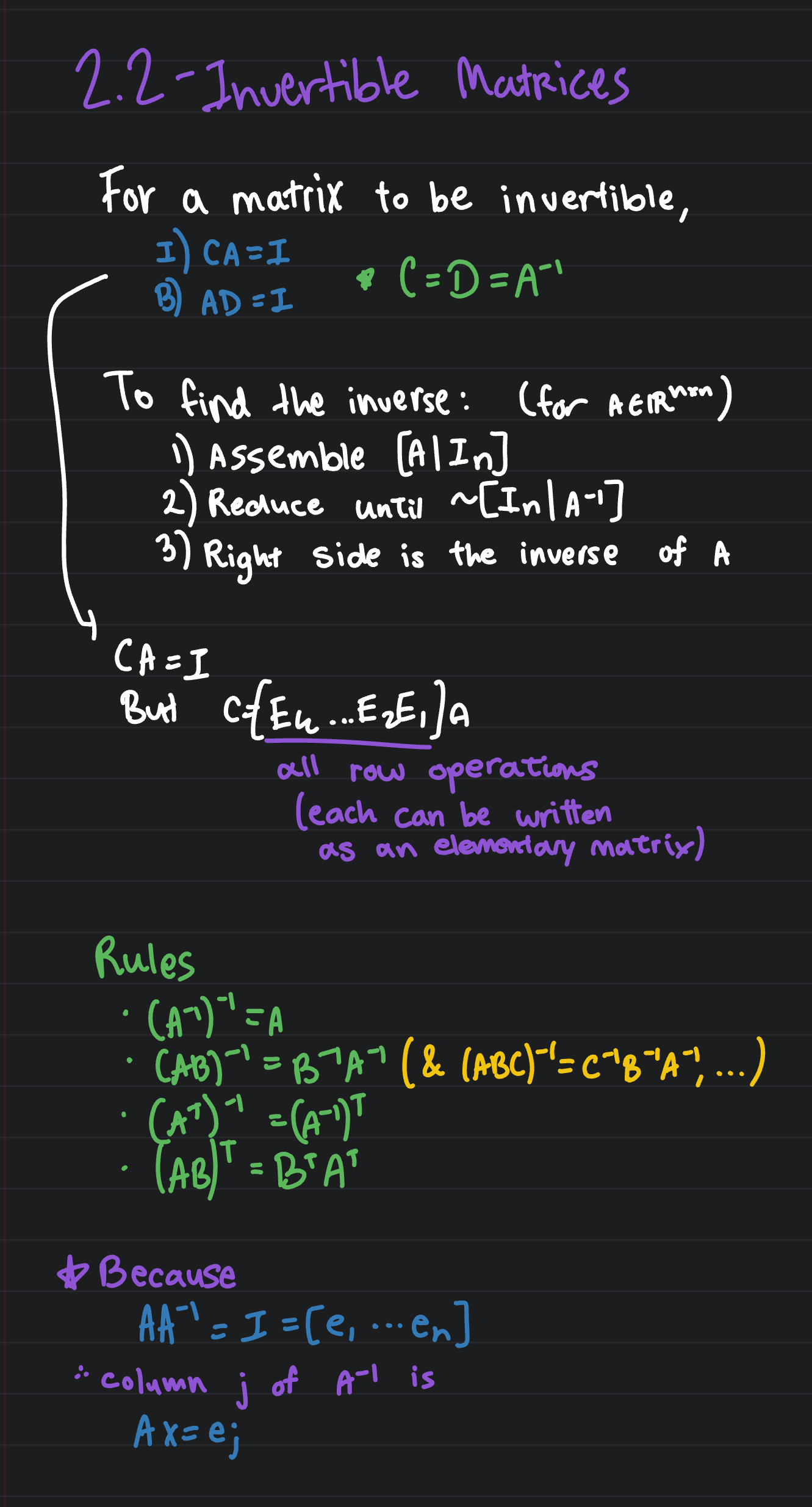 2.2 — Invertible Matrices